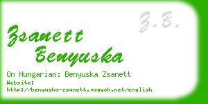 zsanett benyuska business card